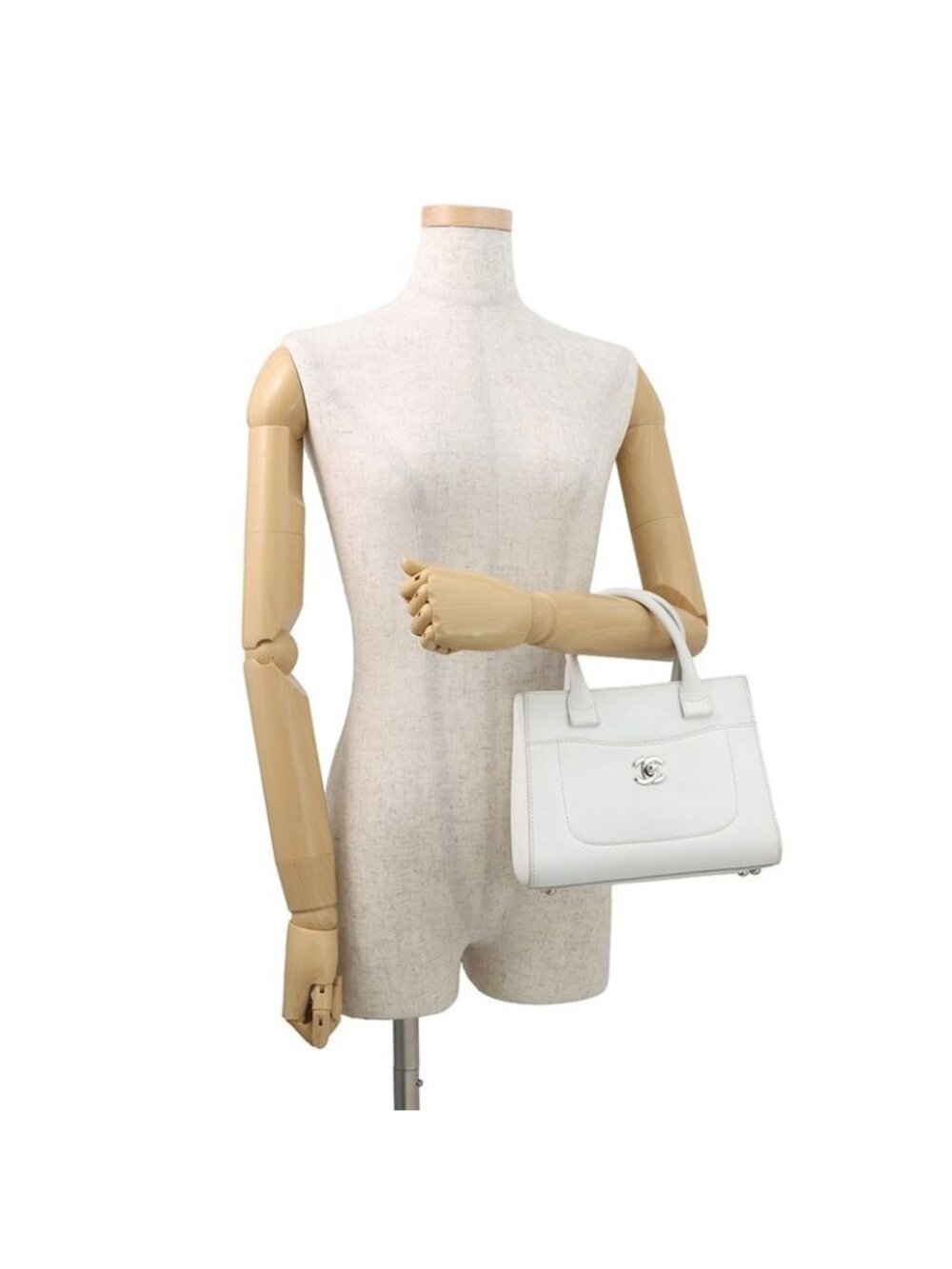 Chanel Handbag CC Logo Neo Executive Small 2-Way White - Picture 4 of 10